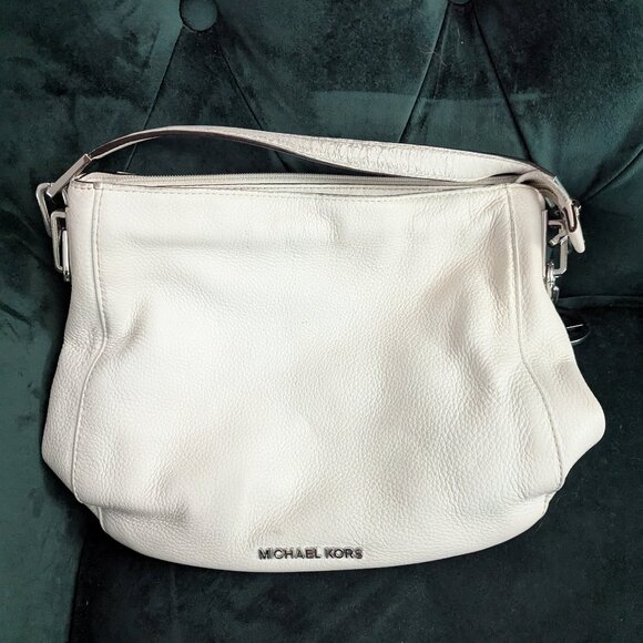 Michael Kors Neutral White Pebbled Leather Convertible Crossbody Shoulder Bag - Picture 1 of 5